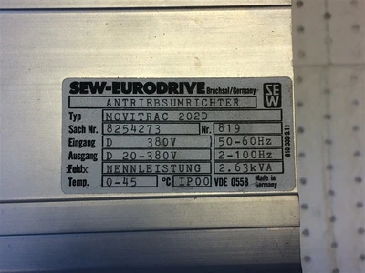 USED SEW EURODRIVE MOVITRAC 202D-