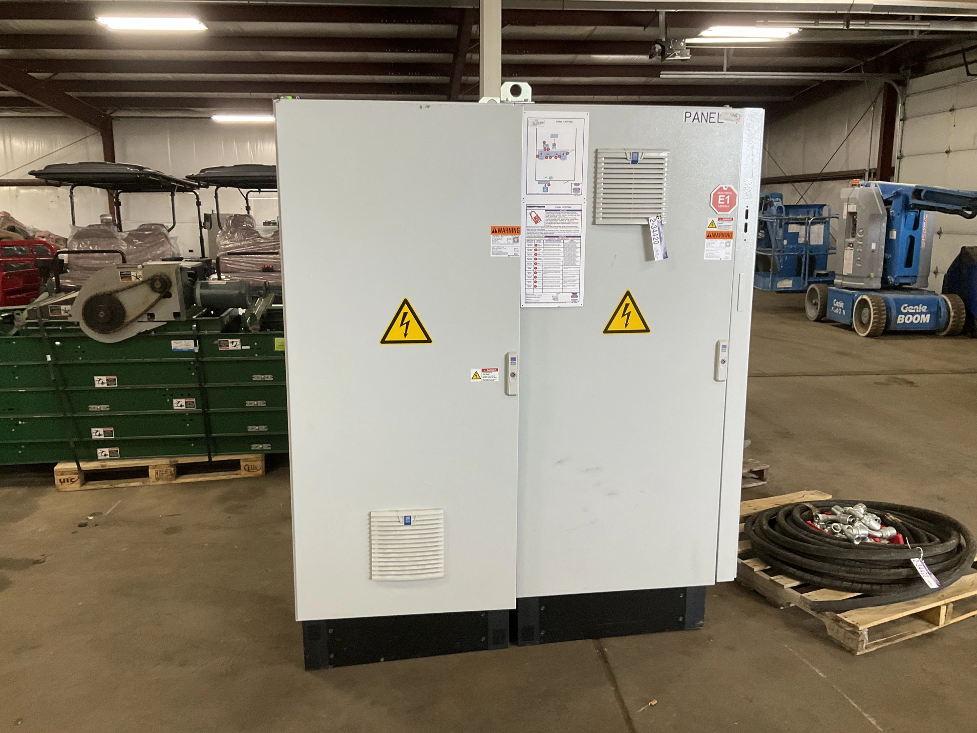 Rittal industrial 2-door electrical cabinet, approx 67-1/2”W x 20” x 78-3/4”T, used