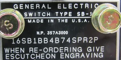 NEW GENERAL ELECTRIC 16SB1BB4B74SPR2P SWITCH TYPE SB-1 TD432653 SB-1BB4B74SPR2P