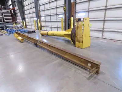1/4 Ton 500 Lb Free Standing Jib Crane 20' Span 12' Height Under Beam