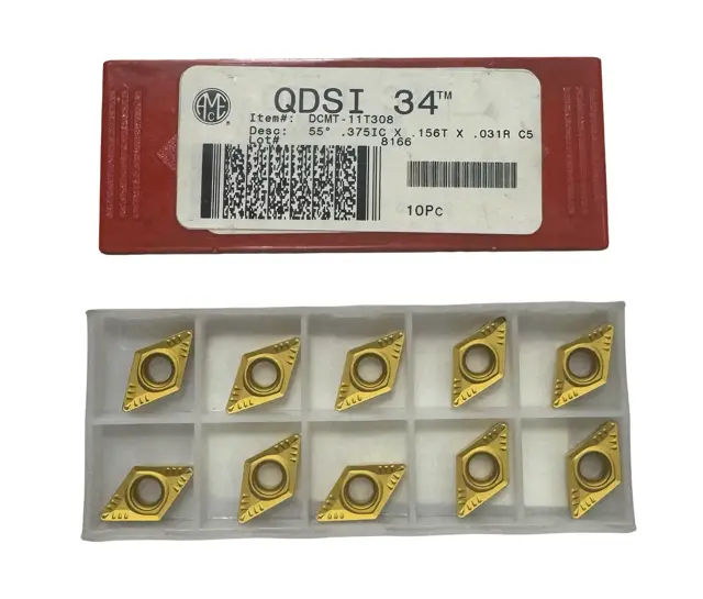 Allied Machine 55° .375IC x .156T x .031R C5 QDSI Inserts 10 Pack