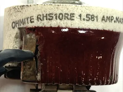 USED OHMITE WIREWOUND RHEOSTAT 10 OHM 25W PANEL MOUNT 500V