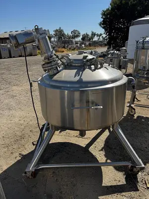 Tank, 181 Gallon, 316L Stainless Steel, Full Vacuum, Jacketed, Agitated, 32 PSI, #5991496