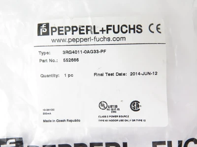New | in-Stock Pepperl+Fuchs 3RG4011-0AG33-PF Sensors California US | ANACAPA EQUIPMENT BROKERS, INC #1369480