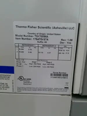 Thermo Scientific TSX70086A -86C Ultra Low Freezer 33.5Cf (2021) FULLY TESTED