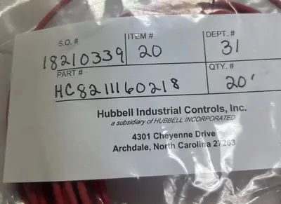 New | in-Stock HUBBELL HC8211160218 Miscellaneous Equipment (Electrical & Power) | Surplus Asset Holdings #1203388