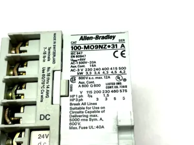 Allen Bradley 100-M09NZ2431 Ser. A Contactor - Used
