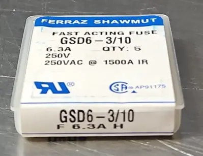 Ferraz Shawmut GSD6 Fast Acting Fuse 6.3A 250V Pck w/3 boxes loc4A28
