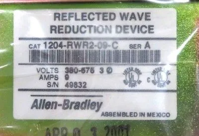 NEW ALLEN BRADLEY 1204-RWR2-09-C REFLECTED WAVE REDUCTION DEVICE SER.A