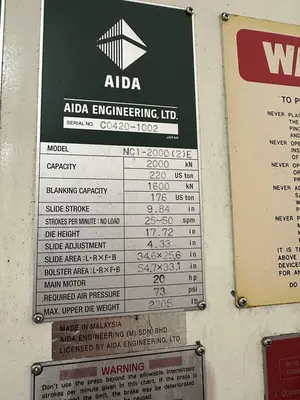 USED 2013 AIDA NC1-2000(2)