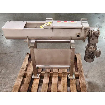 Used 6" Dia x 42" Long Stainless Steel Screw Auger Feeder