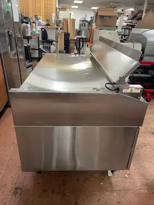 Used Randell Used Randell 60" Stainless Equipment Stand with Refrigerated Cold Rail and Heated Shelf 120V Food Prep Tables Illinois US | Falcon Restaurant Supply #1375915