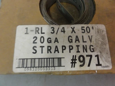 1-RL 3/4" X 50' 20GA Galvanized Steel Strapping #971 New