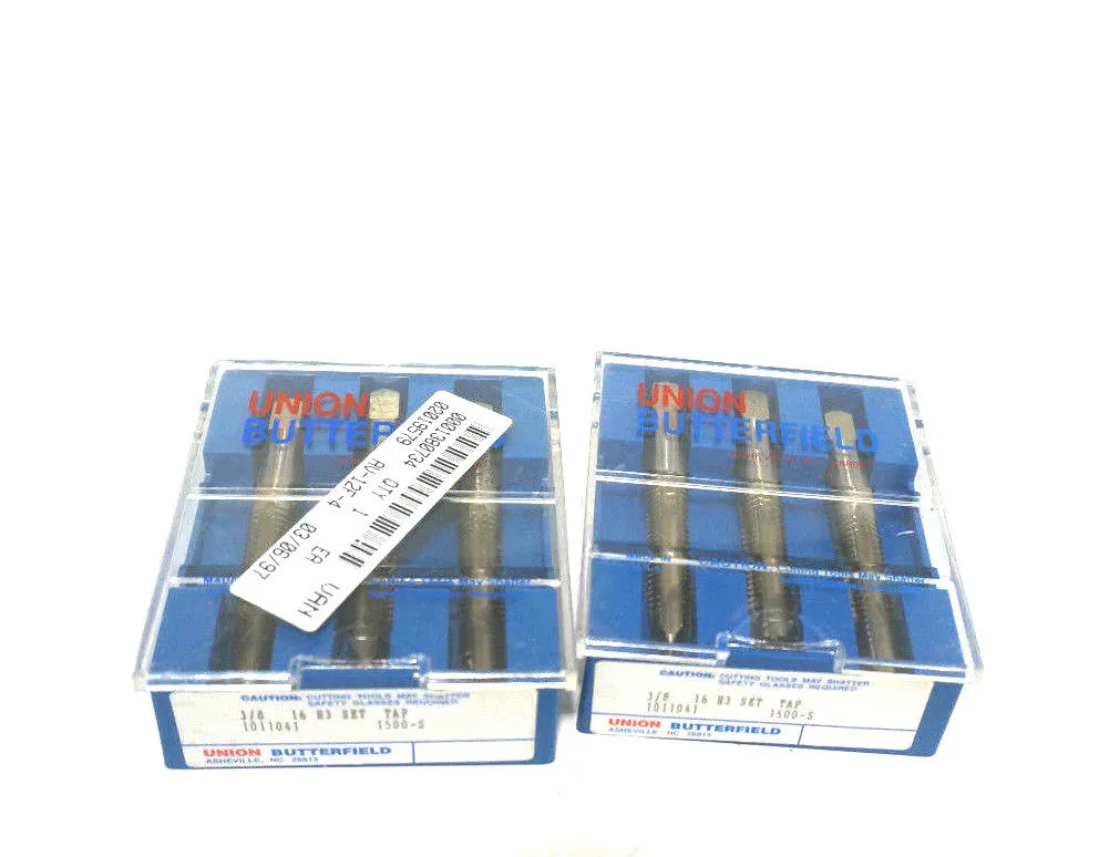 6 NEW UNION BUTTERFIELD 1011041 3/8" TAP SET 1500-S