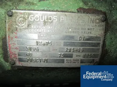 USED Goulds Pumps 2"X 3" GOULDS PUMP, MODEL 3196, C/S