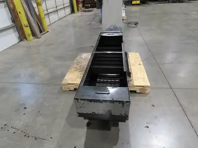Enomoto Hinge Belt CNC Chip Conveyor 16"x 62" Infeed 36-42" Discharge 220V 3PH