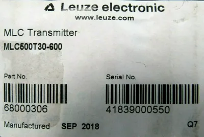 NEW SET OF 2 LEUZE MLC500T30-600 TRANSMITTERS 23-1/2" 68000306 MLC500T30600