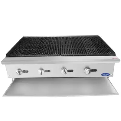 New | in-Stock Atosa New Atosa ATCB-48 HD 48" Countertop Gas Char-rock Broiler with Total 140,000 BTU Broilers Illinois US | Falcon Restaurant Supply #1375258