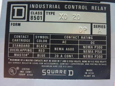 USED SQUARE D 8501X020