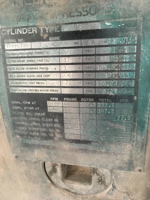 Used Ingersol Rand Qty 2 One Unit dissembled RDS2 See Pictures for Information Gas Compressors Oklahoma US | Borderless Services #1378225