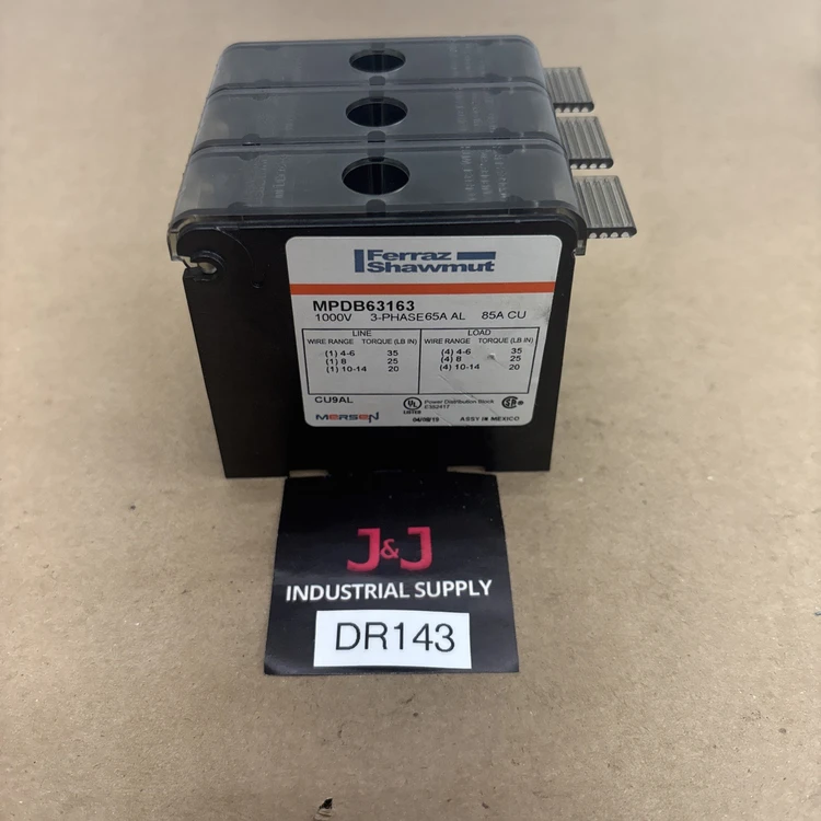 New | in-Stock Ferraz-Shawmut MPDB63163 Terminal Blocks Indiana US | J&J Industrial Supply #775203