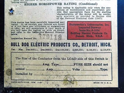 Bull Dog BOS 14352 Switch Plug 60A 575AC 20HP Used