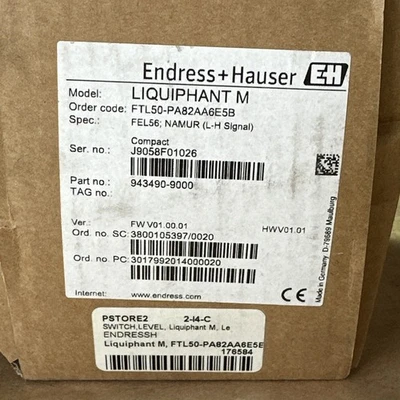 NEW Endress Hauser FTL50-PA82AA6E5B