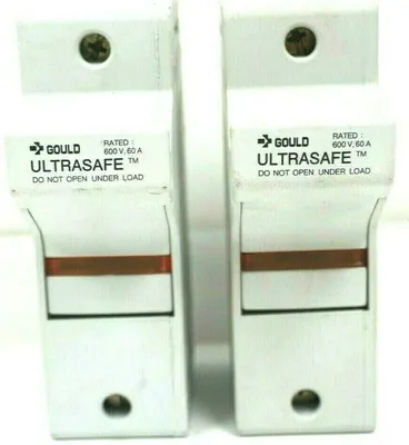 2 NEW GOULD US6J1I ULTRASAFE FUSE HOLDERS 60A 600V