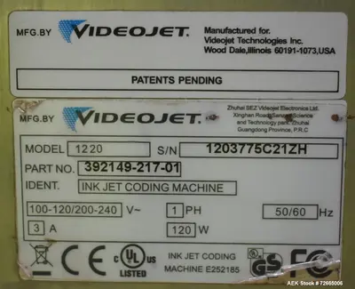 USED VIDEO JET 1220