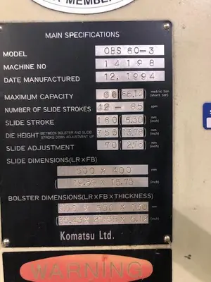 USED 1994 KOMATSU OBS 60-3