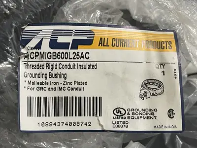 6" Threaded Rigid Conduit Insulated Grounding Bushing ACPMIGB600L25AC