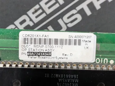 Fisher Rosemount CD6201X1-FA1 Operator Station 49A7243X04R Rev. D Used