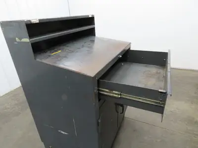 Strong Hold Extreme Duty 12 GA Shop Desk 1 Drawer Riser Shelf 36x28x54"