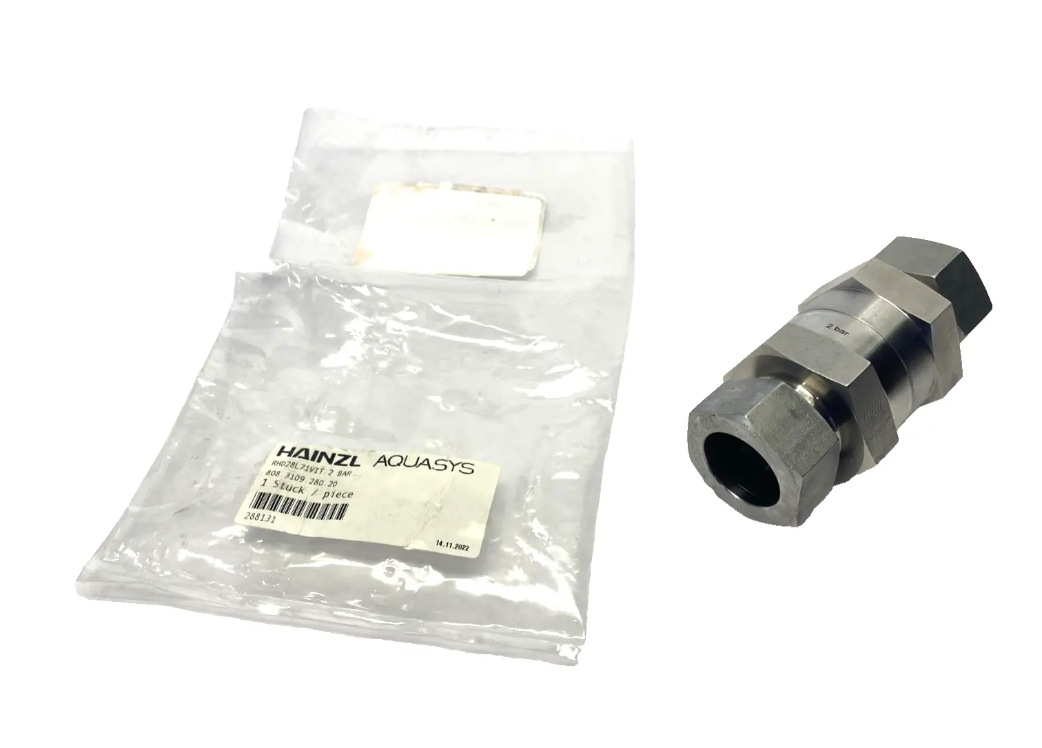 RHD28L71VIT, 288131, 808.3109.280.20 | Hainzl Aquasys RHD28L71VIT 2 Bar Check Valve H-Kon 288131, 808.3109.280.20 - New Other