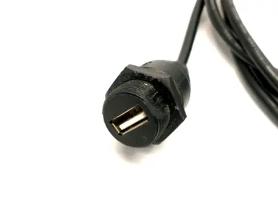 L-Com WPUSBAX-2M Waterproof Panel Mount USB Cable Female To Male Type A 2m - Used