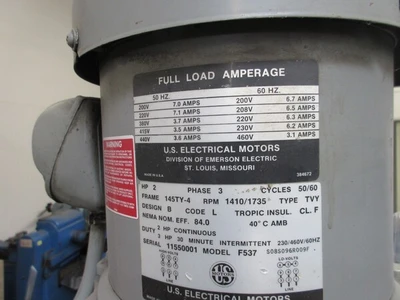 Bridgeport, vertical mill, digital read out, 2 HP, 240 V.