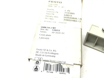 USED FESTO MANIFOLD COVER PLATE