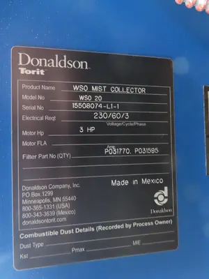 DONALDSON TORIT WSO 20 Vacuum Systems | MD Equipment Services LLC (14)