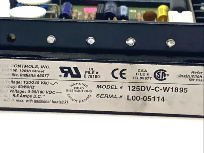 USED DART CONTROLS DC MOTOR SPEED CONTROL 120/240VAC 0–90/180VDC 1HP