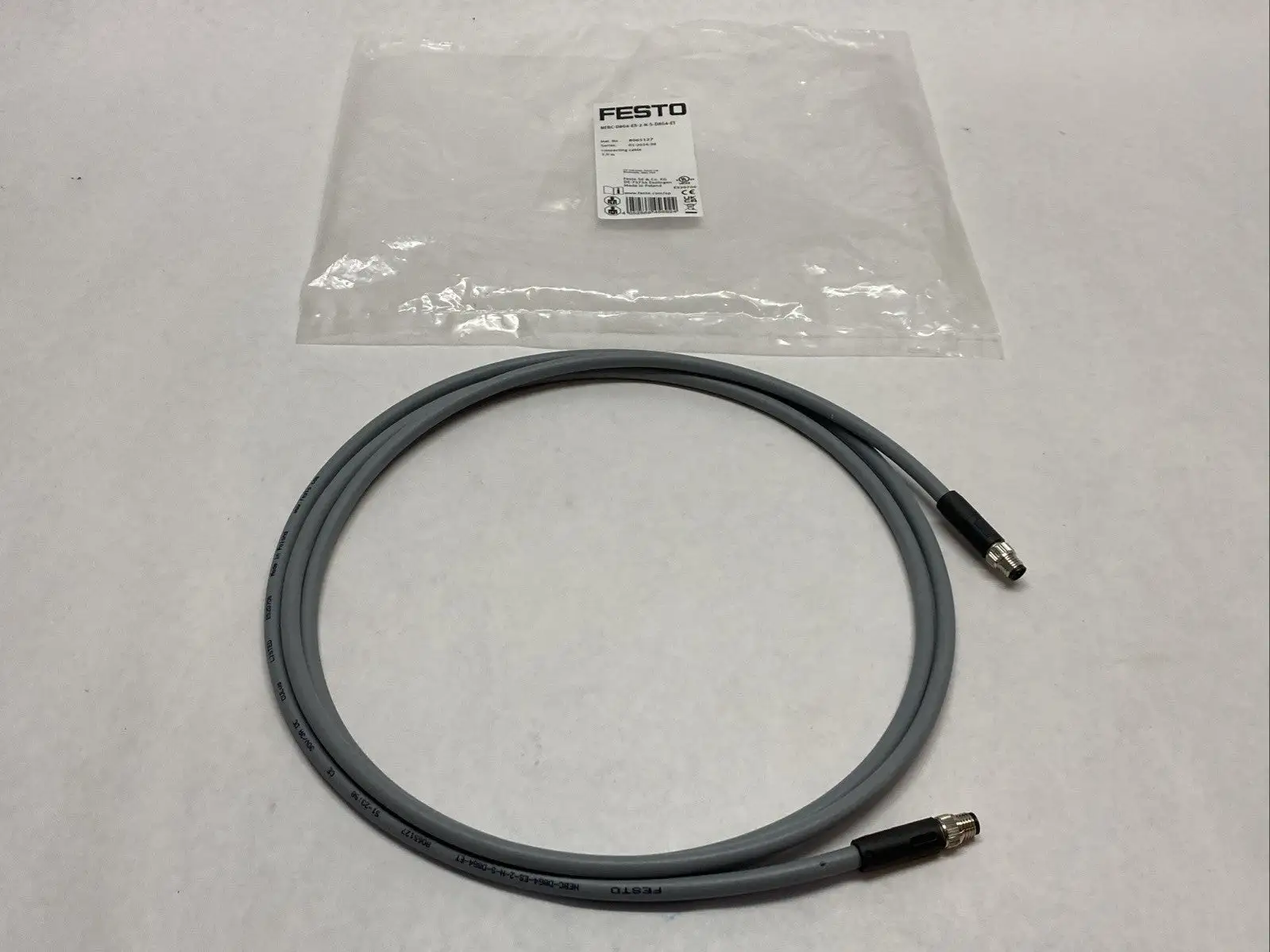 NEBC-D8G4-ES-2-N-S-D8G4-ET | Festo  Connecting Cable M/F M8 4-Pin 5M 8065127 - New Other