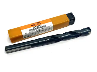 USED HERTEL REDUCED SHANK DRILL BIT: 9/16" DIA, 1/2" SHANK DIA, 118 DEG POINT