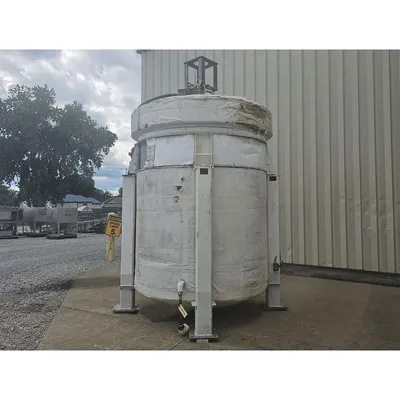Used 2,200 Gal 316 Stainless Steel Jacketed Pressure Rated Reactor Mix Tank
