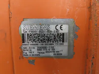 ABB Siemens 1FK6083-6AZ21-9ZZ9-Z S27 AC Servo Motor 192VAC 3Ph 4100RPM W/Encoder