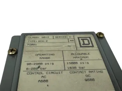 NEW SQUARE D 9012-GCW-2 PRESSURE SWITCH SER. C 9012GCW-2 9012GCW2