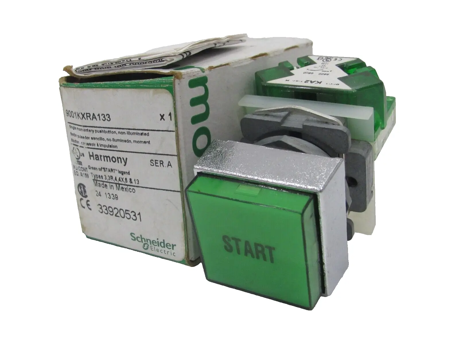 NEW SCHNEIDER ELECTRIC 9001KXRA133 SINGLE MOMENTARY PUSHBUTTON SERIES A