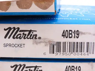 Martin 40B19 #40 Roller Chain Sprocket 19-Tooth 5/8" Stock Bore  Lot of 5