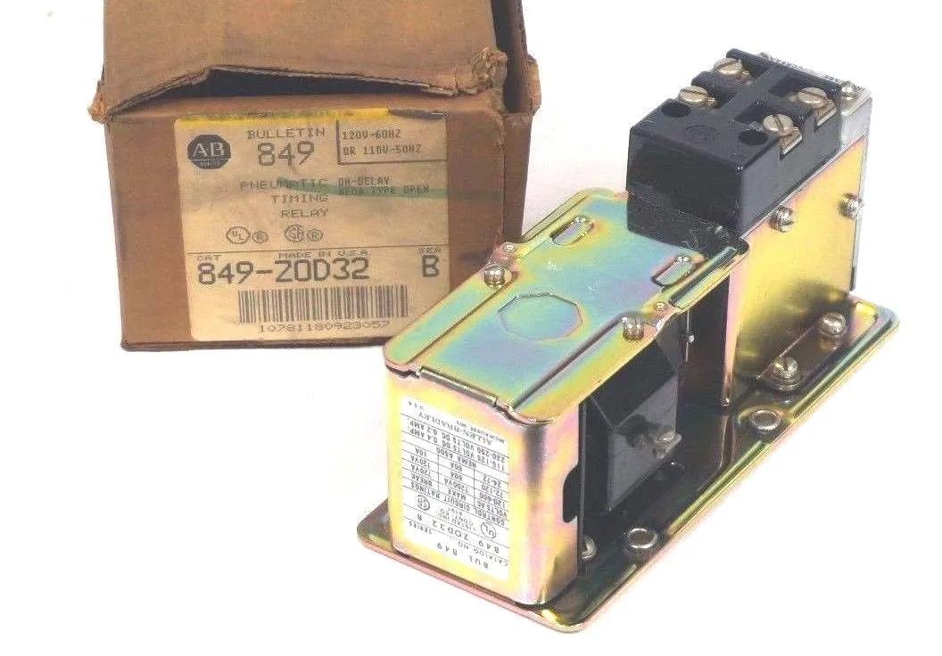NEW ALLEN BRADLEY 849-ZOD32 PNEUMATIC RELAY SER. B, 849ZOD32