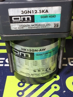 ORIENTAL MOTOR 3IK15GN-AW INDUCTION MOTOR WITH 3GN12.5.KA GEAR HEAD