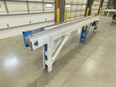 New London Engineering 7.5"x16' Plastic Roller Belt Accumulating Conveyor 30 FPM