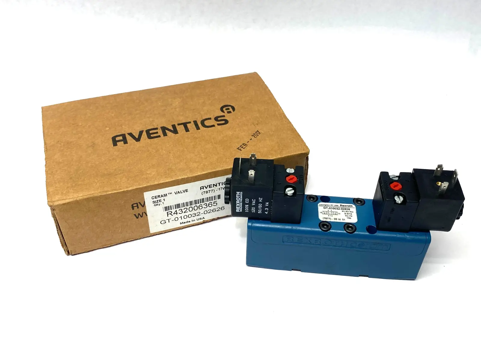 USED EMERSON REXROTH AVENTICS AVENTICS™ 5/3-DIRECTIONAL VALVE, SERIES CERAM™ GT-010032-02626